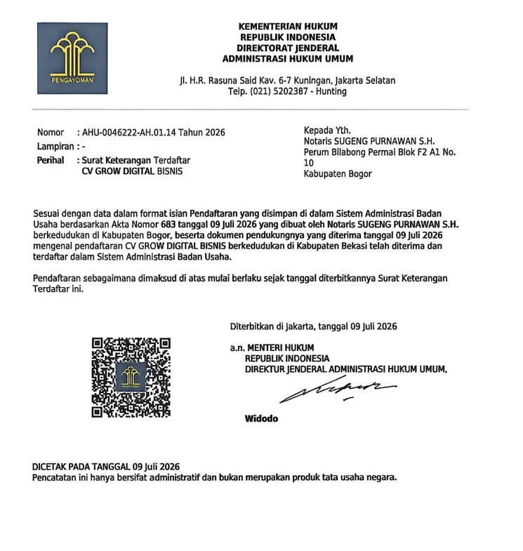 Surat Keterangan AHU