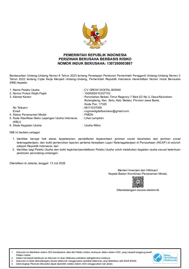 Nomor Induk Berusaha